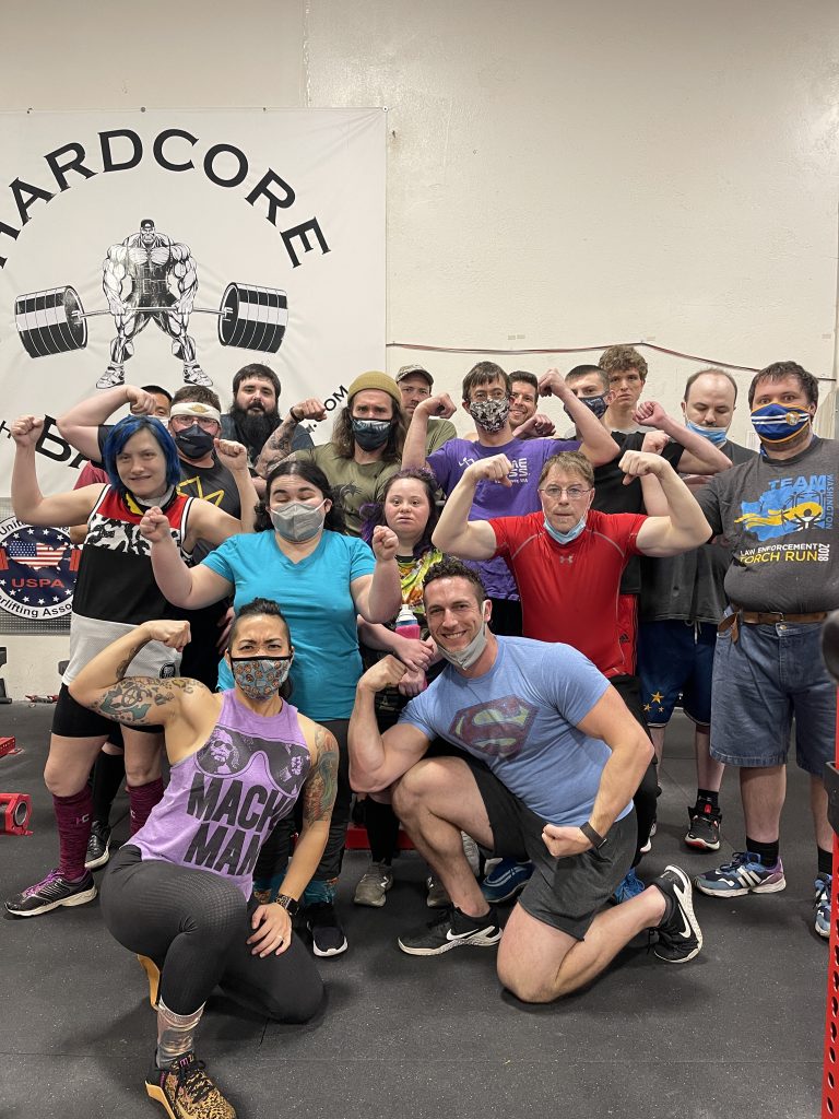 The Bulldogs, Clark County's Special Olympics Powerlifting Team, poses for a photo