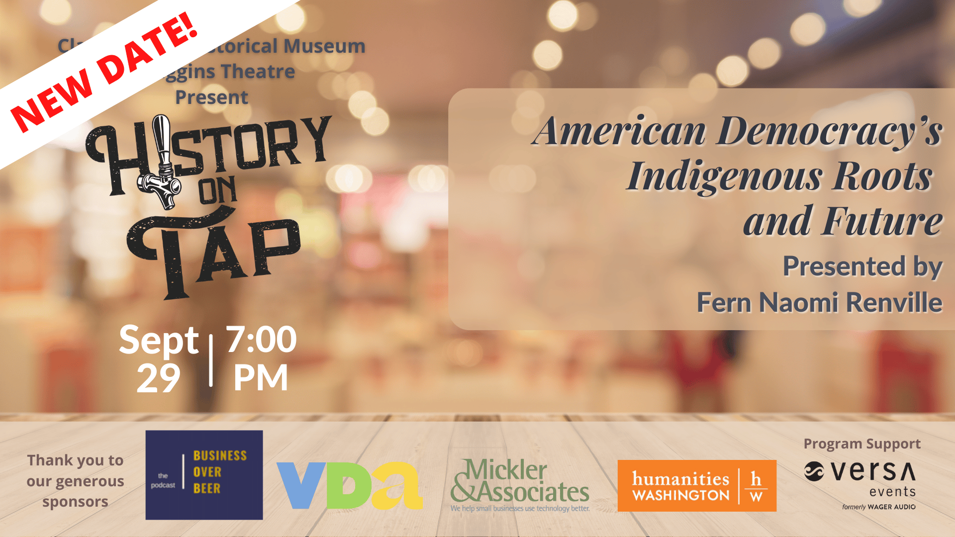 History on Tap Sep 29 7 pm