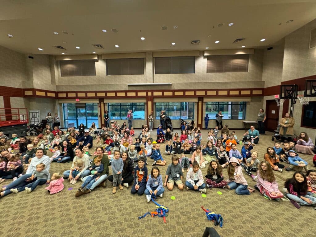 Families gather in the new Firmly Planted auditorium. Photos courtesy Firmly Planted Homeschool Resource Center.